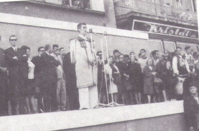 Josip Galeković Joškec na otvaranju Smotre folklora u Zagrebu 1968. godine